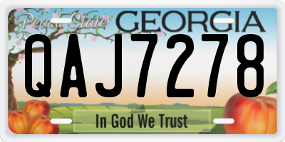 GA license plate QAJ7278