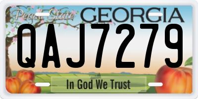 GA license plate QAJ7279