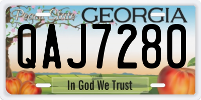 GA license plate QAJ7280