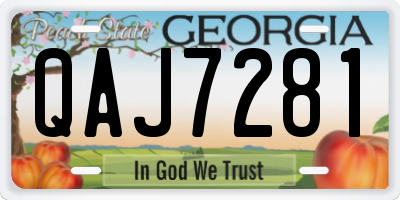 GA license plate QAJ7281