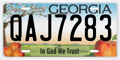 GA license plate QAJ7283