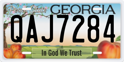 GA license plate QAJ7284