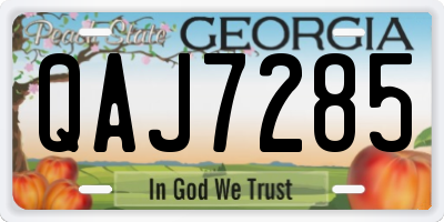 GA license plate QAJ7285