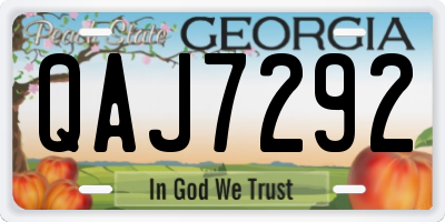 GA license plate QAJ7292