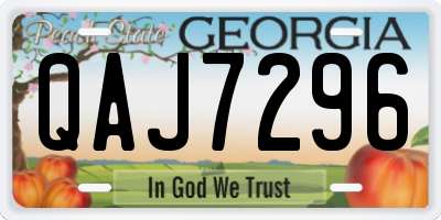 GA license plate QAJ7296