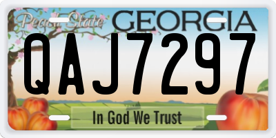 GA license plate QAJ7297