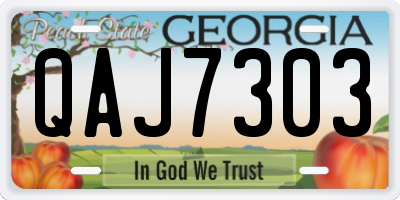GA license plate QAJ7303