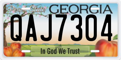 GA license plate QAJ7304