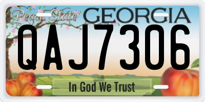 GA license plate QAJ7306