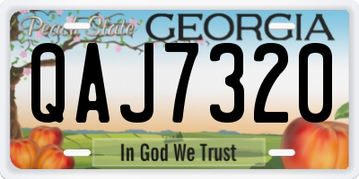 GA license plate QAJ7320