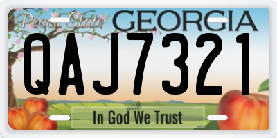 GA license plate QAJ7321