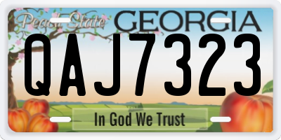 GA license plate QAJ7323