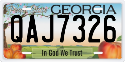 GA license plate QAJ7326
