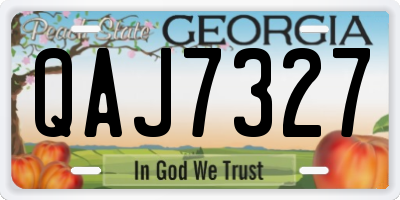 GA license plate QAJ7327