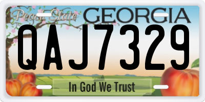 GA license plate QAJ7329