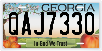 GA license plate QAJ7330