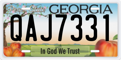 GA license plate QAJ7331