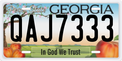 GA license plate QAJ7333