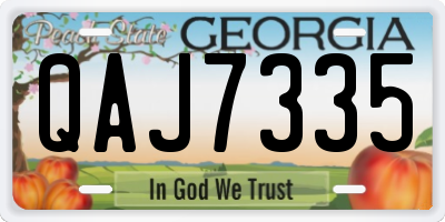 GA license plate QAJ7335