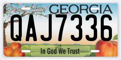 GA license plate QAJ7336