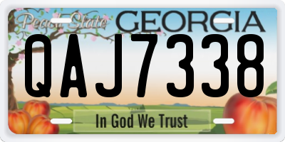 GA license plate QAJ7338