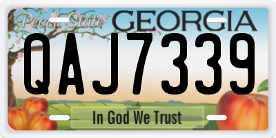 GA license plate QAJ7339