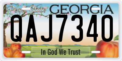 GA license plate QAJ7340
