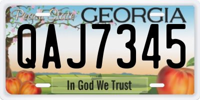 GA license plate QAJ7345
