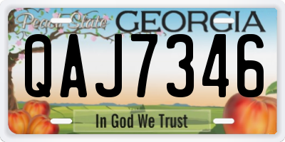 GA license plate QAJ7346