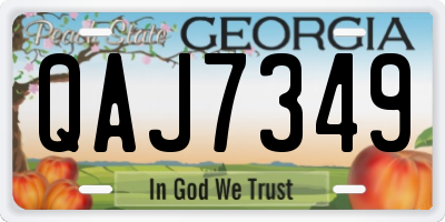 GA license plate QAJ7349