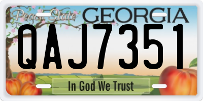GA license plate QAJ7351