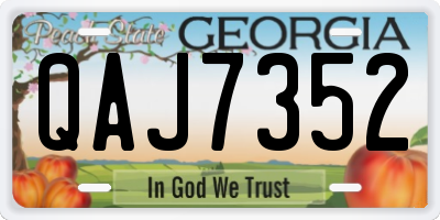 GA license plate QAJ7352