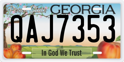 GA license plate QAJ7353