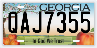 GA license plate QAJ7355