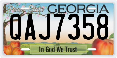 GA license plate QAJ7358