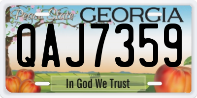 GA license plate QAJ7359