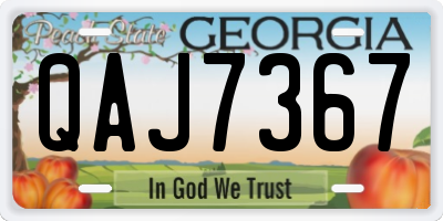 GA license plate QAJ7367