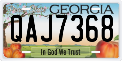GA license plate QAJ7368