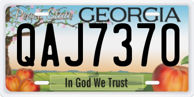GA license plate QAJ7370