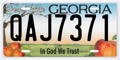 GA license plate QAJ7371