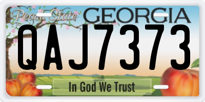 GA license plate QAJ7373
