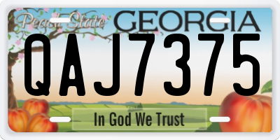 GA license plate QAJ7375