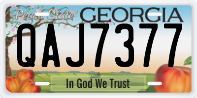 GA license plate QAJ7377