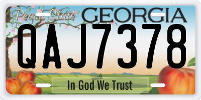 GA license plate QAJ7378
