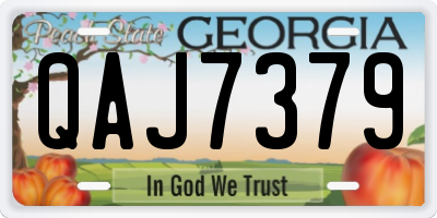 GA license plate QAJ7379