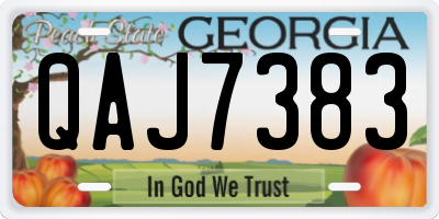 GA license plate QAJ7383