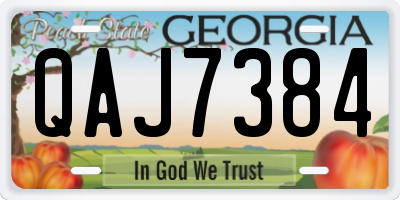 GA license plate QAJ7384