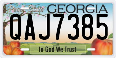 GA license plate QAJ7385