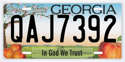 GA license plate QAJ7392