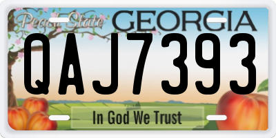 GA license plate QAJ7393